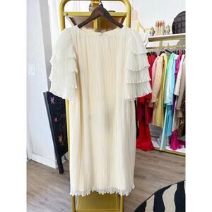 Vintage White Crepe Tiered Dress